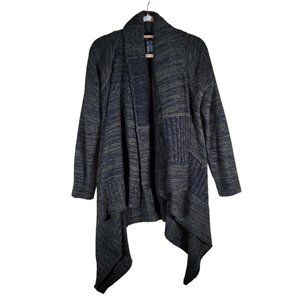 Dex Brown Multi Open Waterfall Comfy Cardigan Women Size L